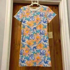 Stone Fox Swim Bambi Baby Tee Shirt Dress Tropical Lilly. Medium